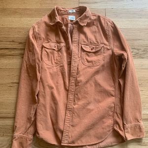 J. Crew slim fit Small orange corduroy long sleeve shirt
